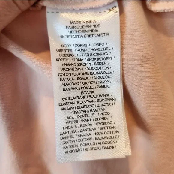 Ralph Lauren 3/4 sleeve Lace trim Henley pale pink - Picture 6 of 6